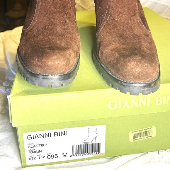 Giani Bernini Raisin Brown Boots Inner Zip Like New size 9.5 - Picture 11 of 11